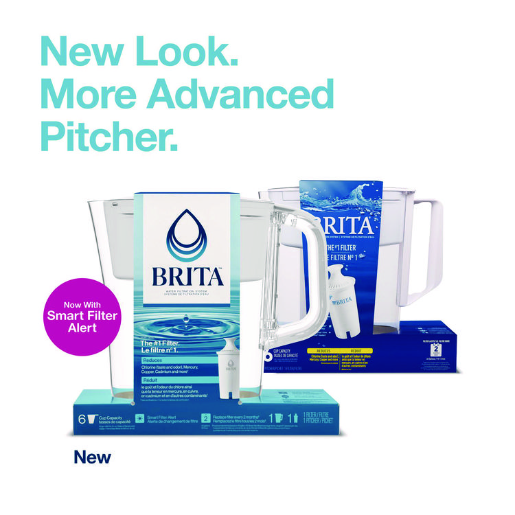 Brita Small 6-Cup Water Filter Pitcher with 1 Standard Filter, Clear, 2/Carton (CLO36089)