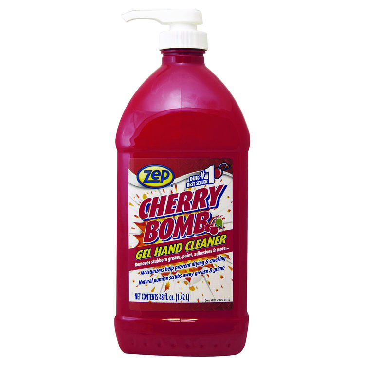 Zep Commercial Cherry Bomb Gel Hand Cleaner, Cherry Scent, 48 oz, 4/Carton (ZPEZUCBHC484CT)