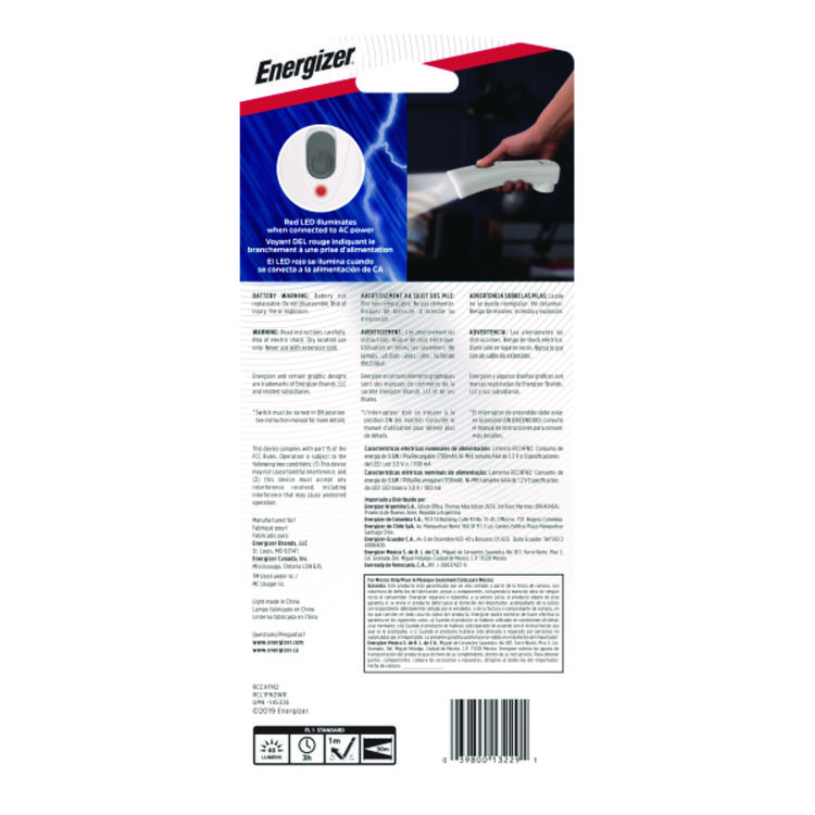 Energizer Weather Ready LED Flashlight, 1 NiMH Rechargeable Battery (Included), Silver/Gray (EVERCL1NM2WR)