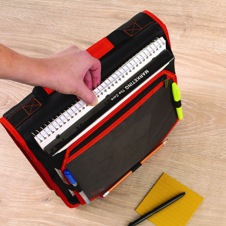 Five Star Zipper Binder, 3 Rings, 2" Capacity, 11 x 8.5, Black/Red Accents (MEA29052CE8)
