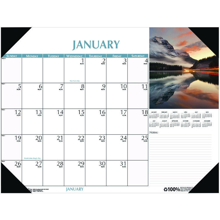 House of Doolittle Earthscapes Scenic Desk Pad Calendar, Scenic Photos, 18.5 x 13, White Sheets, Black Binding/Corners,12-Month (Jan-Dec): 2025 (HOD1476)