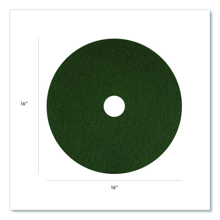 Americo Scrubbing Pads, 16" Diameter, Green, 5/Carton (AMF400316)