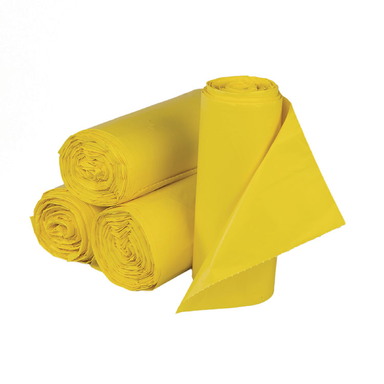 Inteplast Group Low-Density Commercial Can Liners, Infectious Waste Biohazard, 30 gal, 1.15 mil, 30" x 43", Yellow, 25 Bags/Roll, 6 Rolls/CT (IBSBR3043SPY)