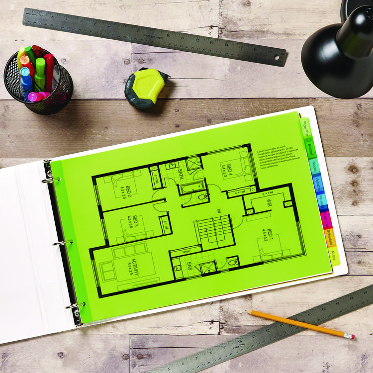 Avery Insertable Big Tab Plastic Dividers, 8-Tab, 11 x 17, Green, 1 Set (AVE11179)