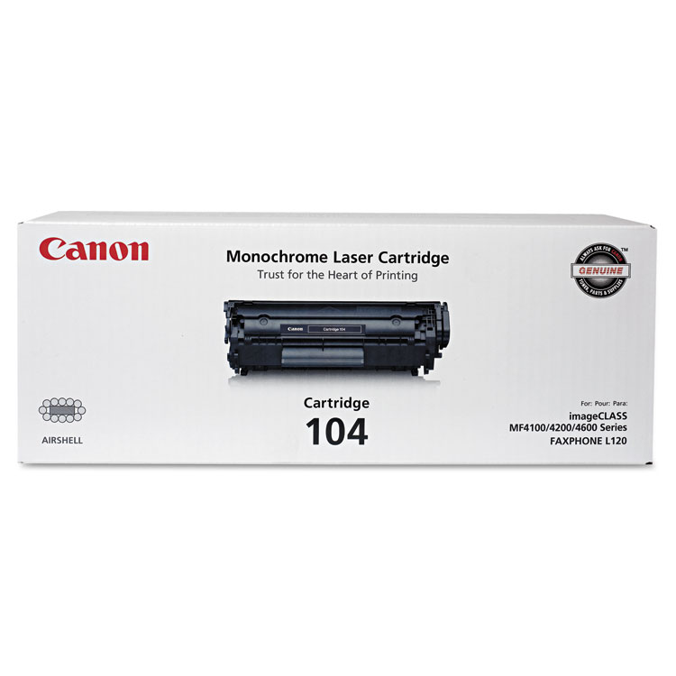 Canon 0263B001 (104) Toner, 2,000 Page-Yield, Black (CNM104)