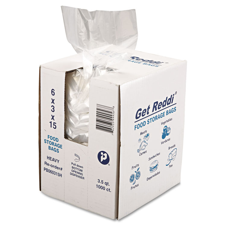 Inteplast Group Food Bags, 112 oz, 6" x 3" x 15", Clear, 1,000/Carton (IBSPB060315H)