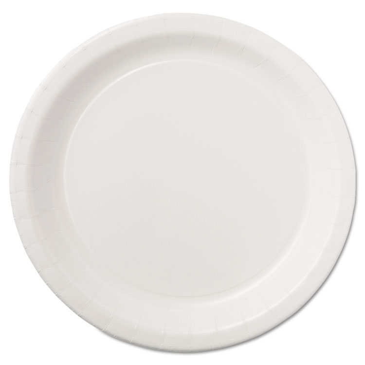 Hoffmaster Coated Paper Dinnerware, Plate, 9" dia, White, 50/Pack, 10 Packs/Carton (HFMPL7095)