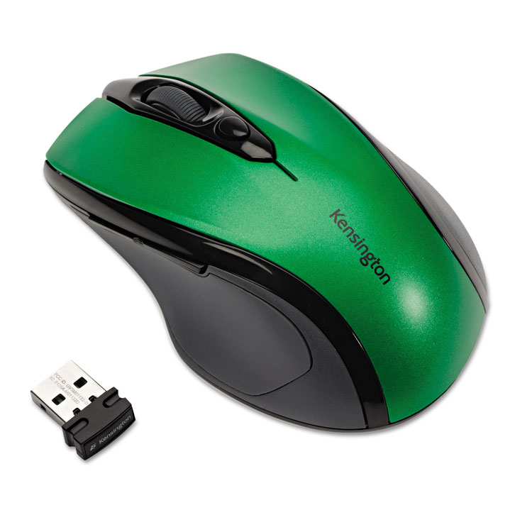 Kensington Pro Fit Mid-Size Wireless Mouse, 2.4 GHz Frequency/30 ft Wireless Range, Right Hand Use, Emerald Green (KMW72424)