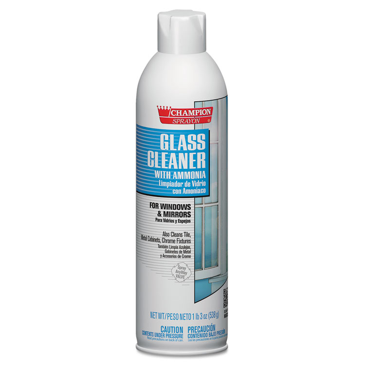 Chase Products Champion Sprayon Glass Cleaner with Ammonia, 19 oz Aerosol Spray, 12/Carton (CHP5151)
