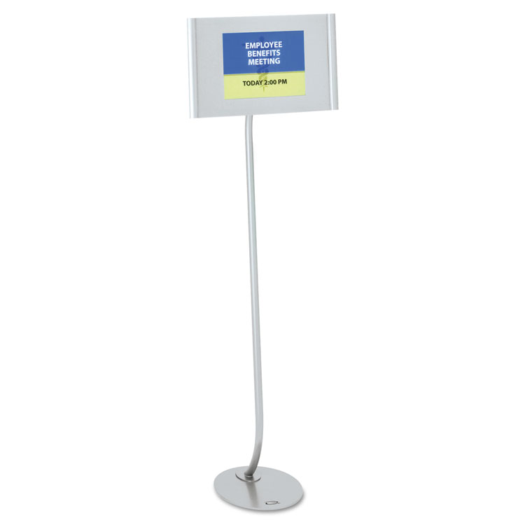 Quartet Designer Sign Stand, Silver Aluminum Frame, 11 x 17 (QRT7922)