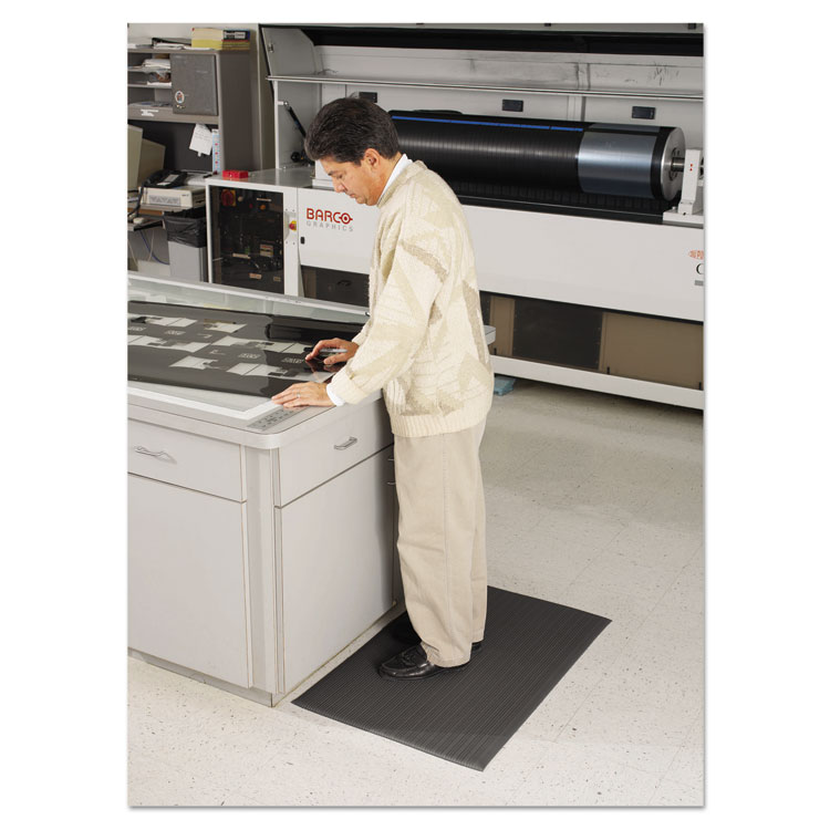Guardian Air Step Antifatigue Mat, Polypropylene, 36 x 144, Black (MLL24031202)