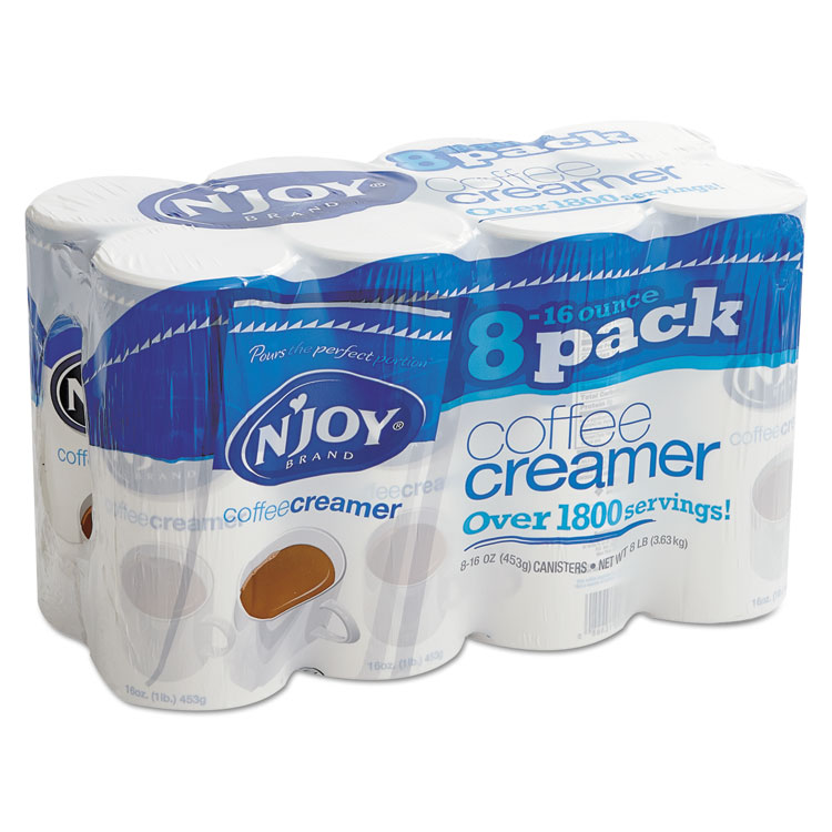 N'Joy Non-Dairy Coffee Creamer, 16 oz Canister, 8/Pack (NJO827783)