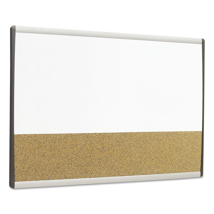 Quartet ARC Frame Cubicle Dry Erase/Cork Board, 30 x 18, Tan/White Surface, Silver Aluminum Frame (QRTARCCB3018)