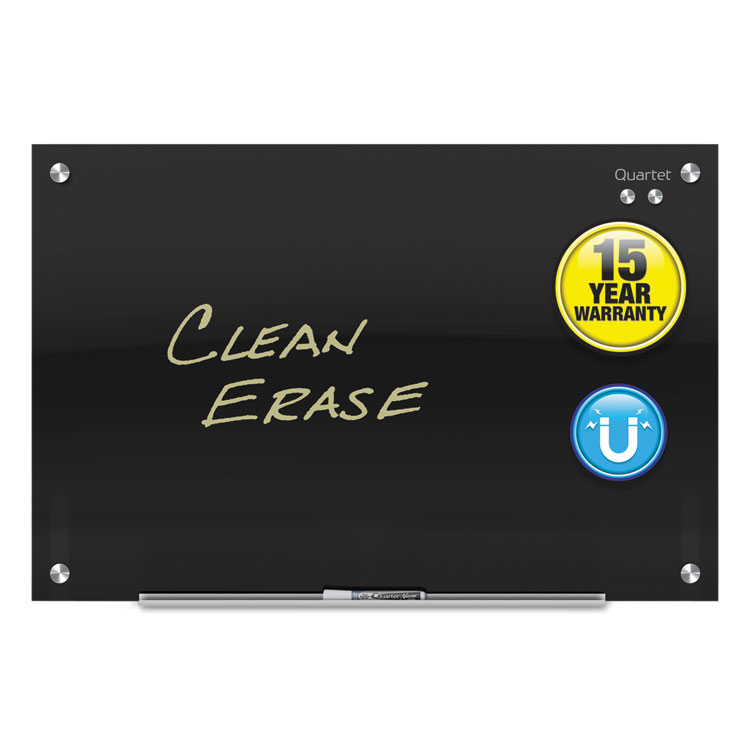 Quartet Infinity Glass Marker Board, 72 x 48, Black Surface (QRTG7248B)