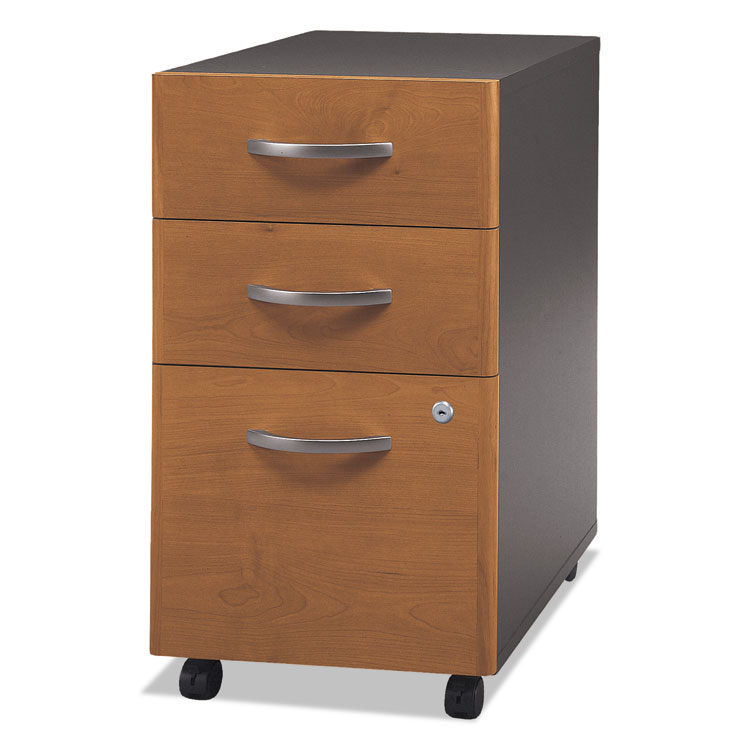Bush Series C Mobile Pedestal File, Left/Right, 3-Drawers: Box/Box/File, Legal/Letter/A4/A5, Cherry/Gray, 15.75" x 20.25" x 27.88" (BSHWC72453SU)