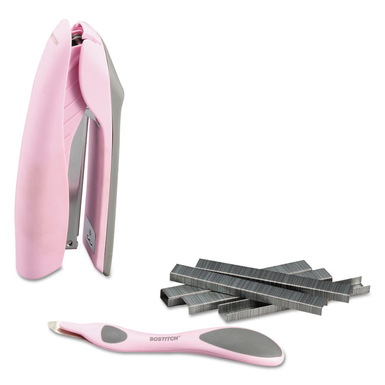 Bostitch Velvet No-Jam Stapler Plus Pack, 20-Sheet Capacity, Pink (BOSB326PPVLTPNK)