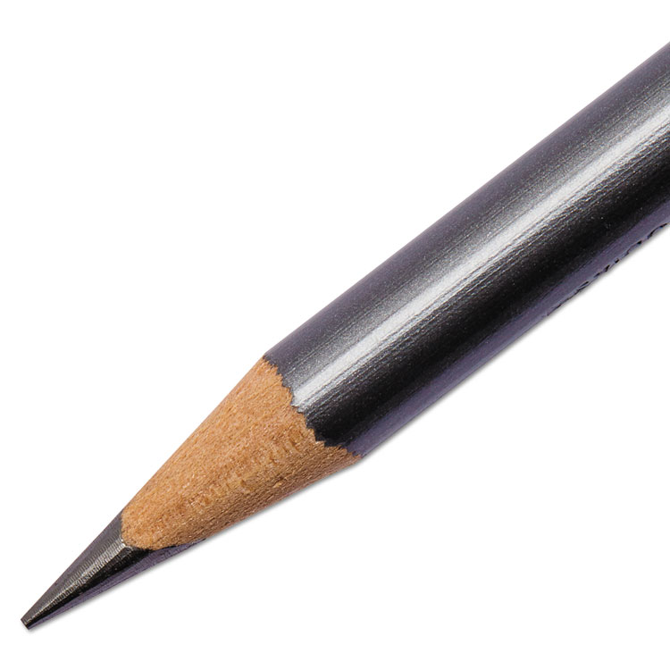 Prismacolor EBONY Sketching Pencil, 4 mm, 2B, Jet Black Lead, Black Matte Barrel, Dozen (SAN14420)