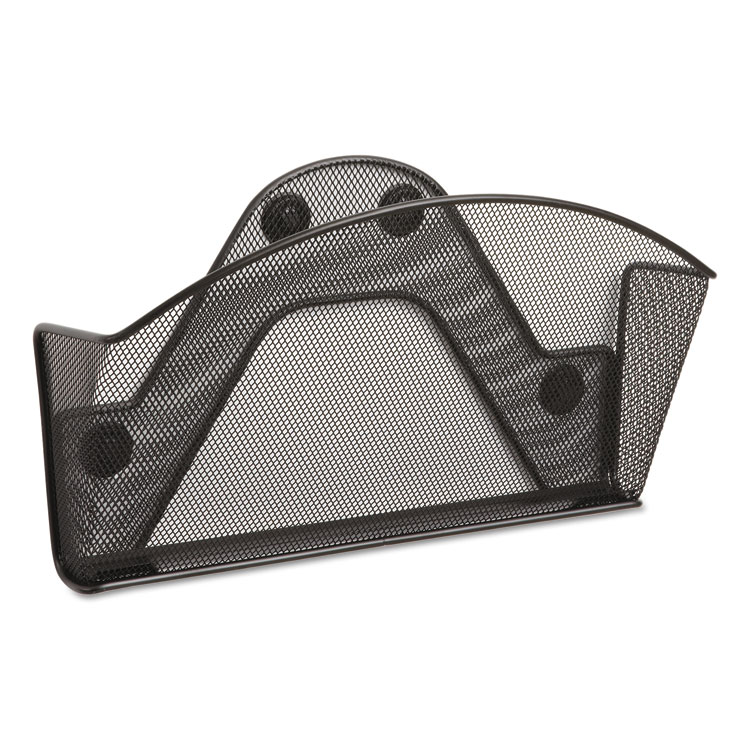 Safco Onyx Magnetic Mesh Panel Accessories, Single File Pocket, 13 x 4.25 x 7.25, Black (SAF4176BL)