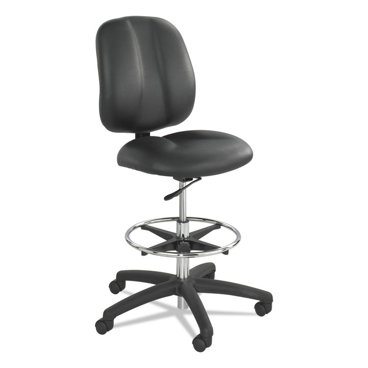 Safco Apprentice II Extended-Height Chair, Supports Up to 250 lb, 22" to 32" Seat Height, Black (SAF7084BL)
