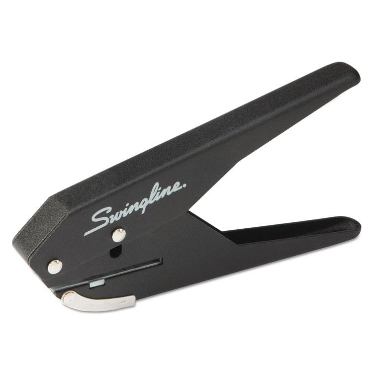 Swingline 20-Sheet Low Force One-Hole Punch, 9/32" Holes, Black (SWI74017)