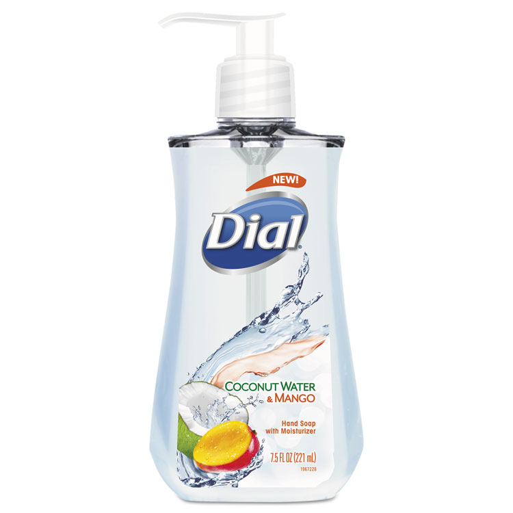 Dial Liquid Hand Soap, Coconut Water and Mango Scent, 7.5 oz, 12/Carton (DIA12159CT)