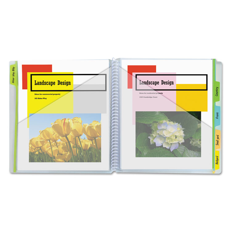 C-Line 10-Pocket Poly Portfolio with Write-On Tabs, 8.5 x 11, Clear/Clear (CLI33650)