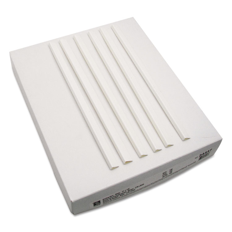 C-Line Slide 'N Grip Binding Bars, 40-Sheet Capacity, 11 x 0.25, White, 100/Box (CLI34447)