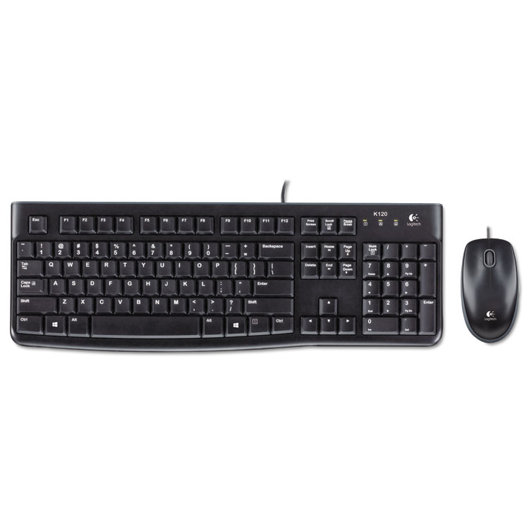 Logitech MK120 Wired Keyboard + Mouse Combo, USB 2.0, Black (LOG920002565)