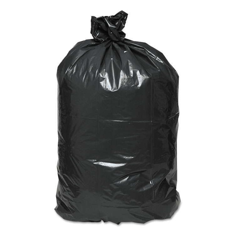 Classic Linear Low-Density Can Liners, 56 gal, 0.9 mil, 43" x 47", Black, 10 Bags/Roll, 10 Rolls/Carton (WBI434722G)