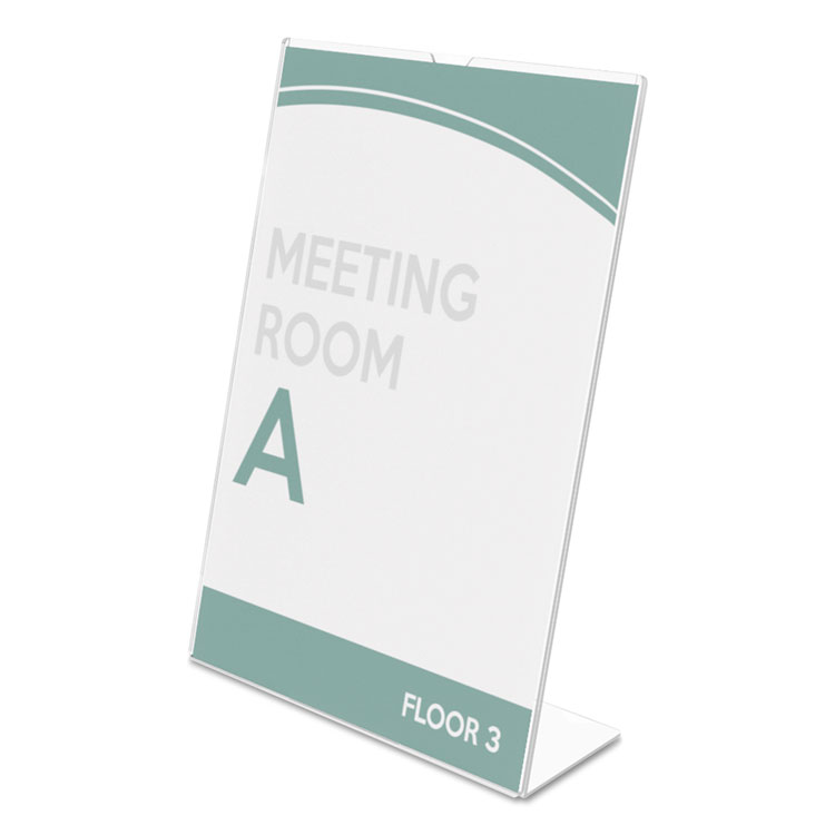 deflecto Superior Image Slanted Sign Holder, Portrait, 8.5 x 11 Insert, Clear (DEF590101)