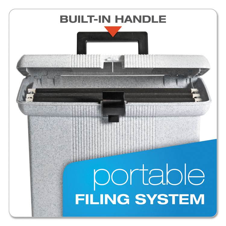 Pendaflex Portable File Boxes, Letter Files, 14.88" x 6.5" x 11.88", Granite (PFX41737)