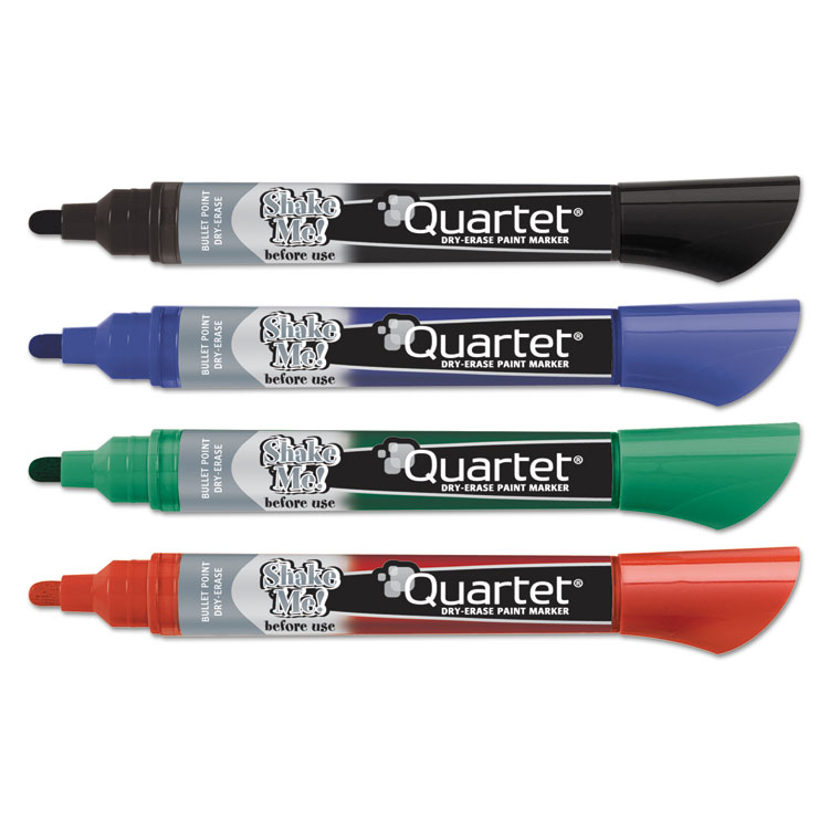 Quartet Premium Glass Board Dry Erase Marker, Broad Bullet Tip, Assorted Colors, 4/Pack (QRT79552)