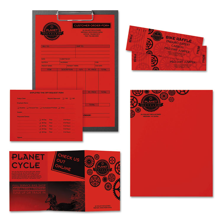 Astrobrights Color Paper, 24 lb Bond Weight, 8.5 x 11, Re-Entry Red, 500 Sheets/Ream (WAU22551)