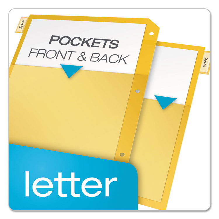 Cardinal Poly Ring Binder Pockets, 8.5 x 11, Letter, Assorted Colors, 5/Pack (CRD84009)
