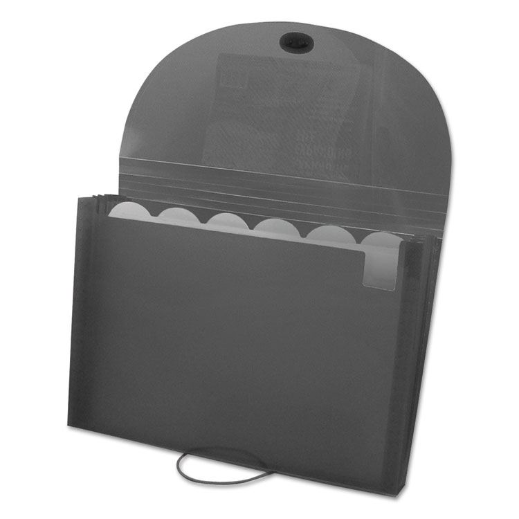 C-Line Expanding Files, 1.63" Expansion, 7 Sections, Cord/Hook Closure, 1/6-Cut Tabs, Letter Size, Smoke (CLI48301)