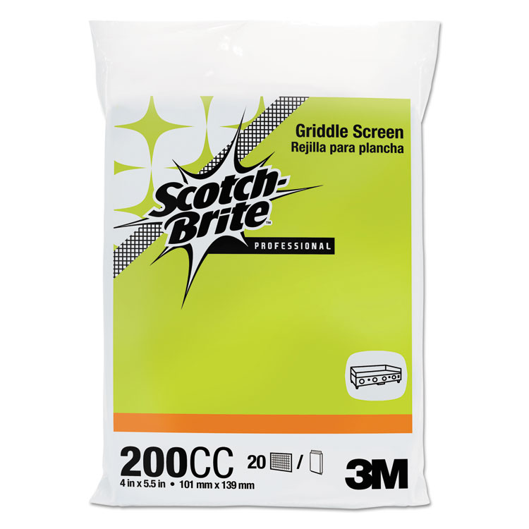 Scotch-Brite Griddle Screen, 4 x 5.5, Gray, 20/Pack (MMM20507)