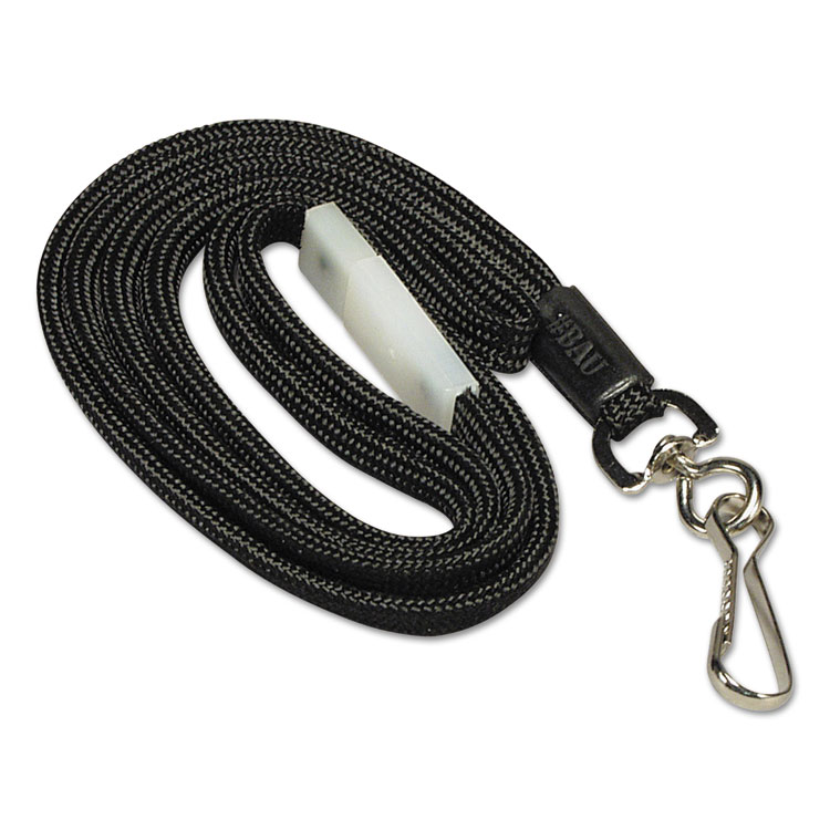 SICURIX Safety Breakaway Lanyard, Metal Hook Fastener, 36" Long, Black (BAU65509)