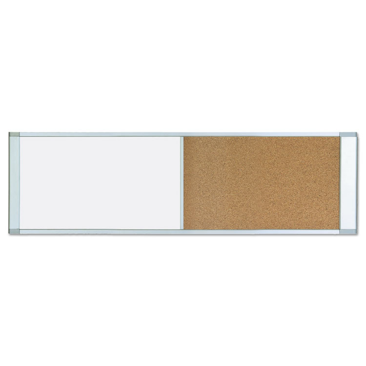 MasterVision Combo Cubicle Workstation Dry Erase/Cork Board, 48 x 18, Tan/White Surface, Aluminum Frame (BVCXA42003700)