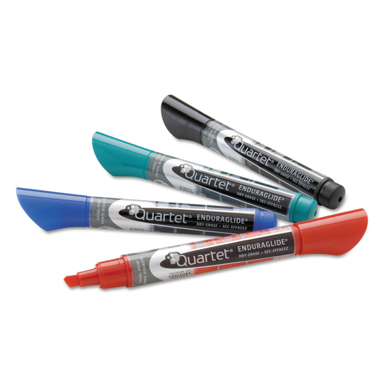 Quartet EnduraGlide Dry Erase Marker, Broad Chisel Tip, Assorted Colors, 4/Set (QRT5001M)