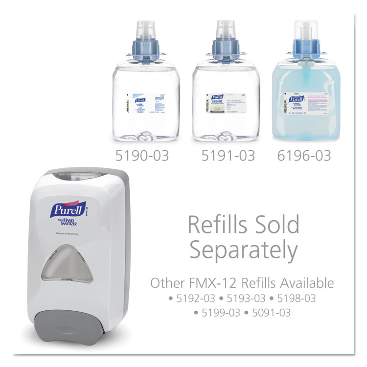 PURELL FMX-12 Foam Hand Sanitizer Dispenser, 1,200 mL Refill, 6.6 x 5.13 x 11, White (GOJ512006)