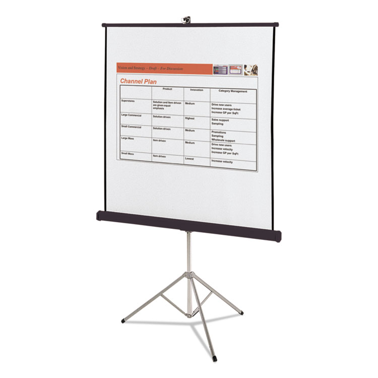 Quartet Portable Tripod Projection Screen, 70 x 70, White Matte Finish (QRT570S)