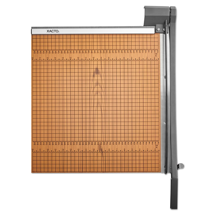 X-ACTO Square Commercial Grade Wood Base Guillotine Trimmer, 15 Sheets, 18" Cut Length, 18 x 18 (EPI26618LMR)