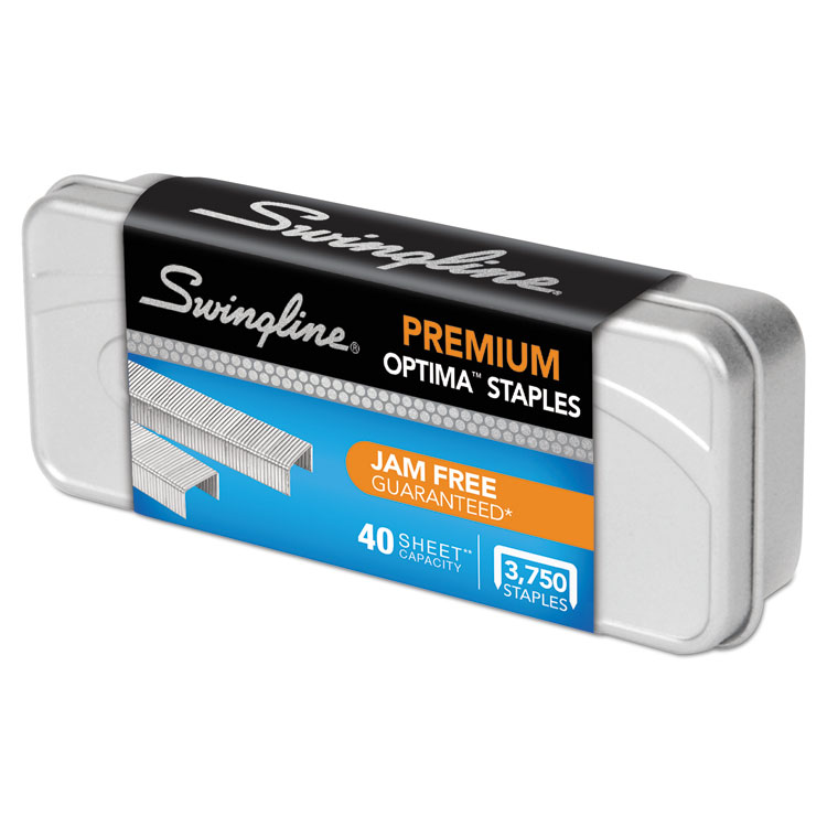Swingline Optima Staples, 0.25" Leg, 0.5" Crown, Steel, 3,750/Pack (SWI35556)