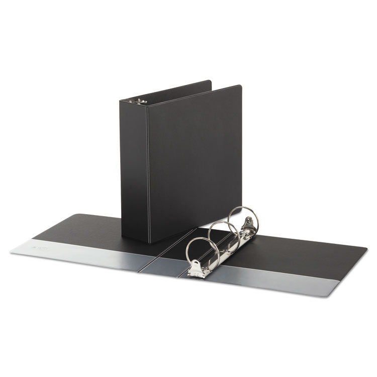 Universal Economy Non-View Round Ring Binder, 3 Rings, 3" Capacity, 11 x 8.5, Black (UNV30407)