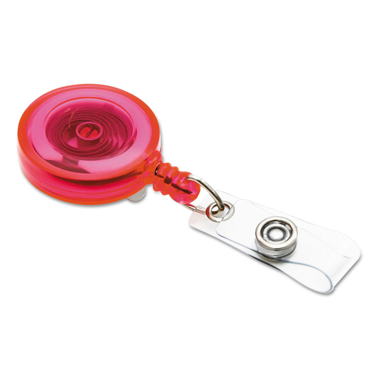 SICURIX ID Slide-Style Belt Clip Card Reels, 30" Extension, Blue/Purple/Red/Translucent, 4/Pack (BAU68884)