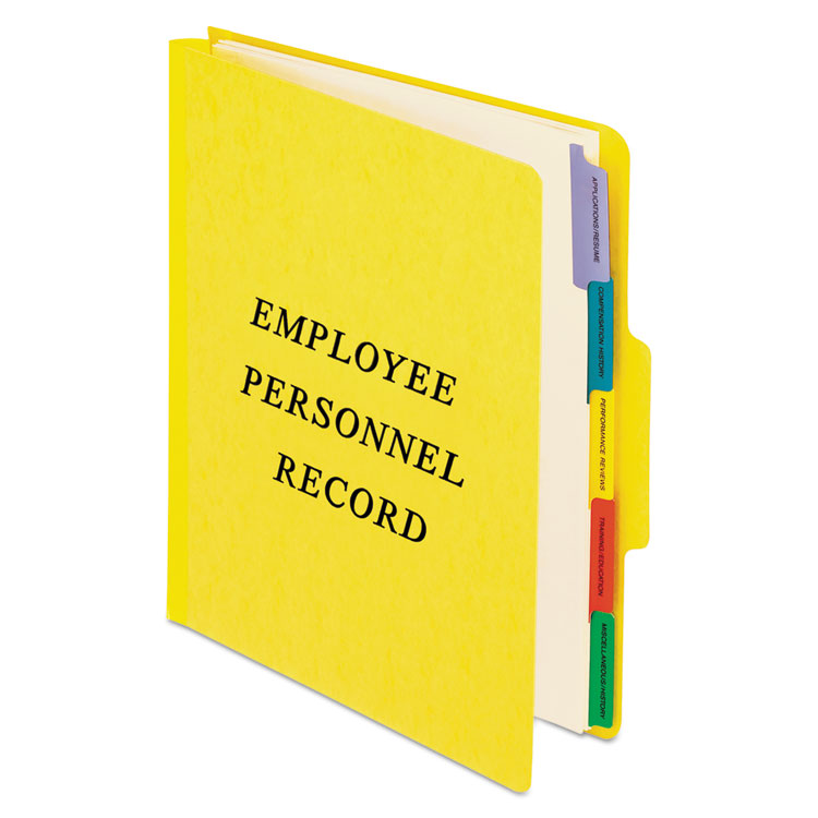 PFXSER1YEL - Pendaflex Vertical-Style Personnel Folders, 2" Expansion, 5 Dividers, 2 Fasteners, Letter Size, Yellow Exterior (PFXSER1YEL)