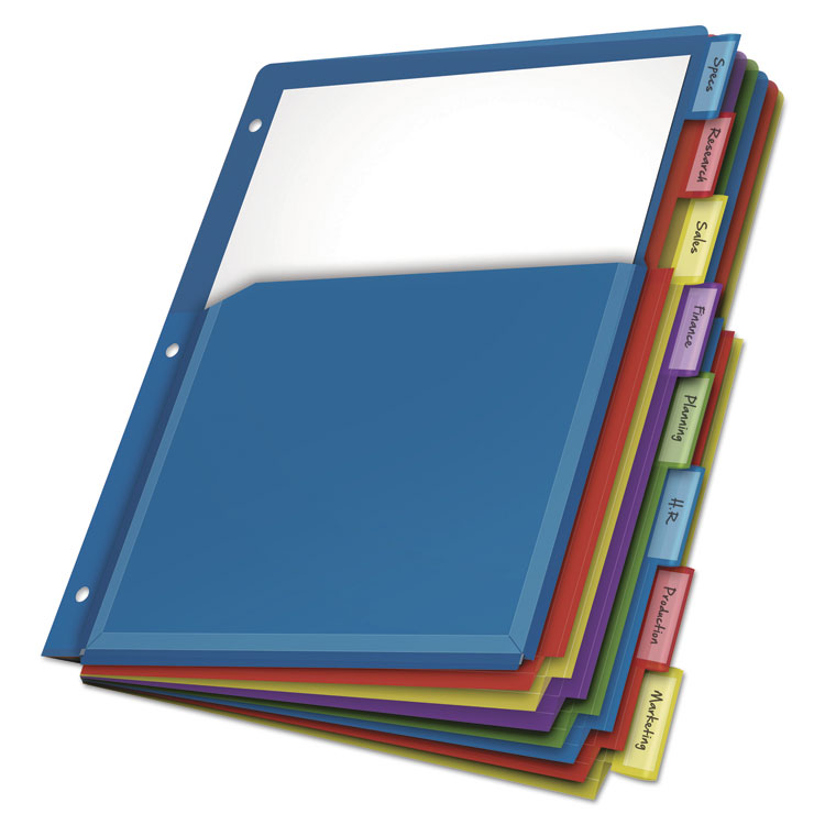 Cardinal Expanding Pocket Index Dividers, 8-Tab, 11 x 8.5, Assorted, 1 Set (CRD84013)