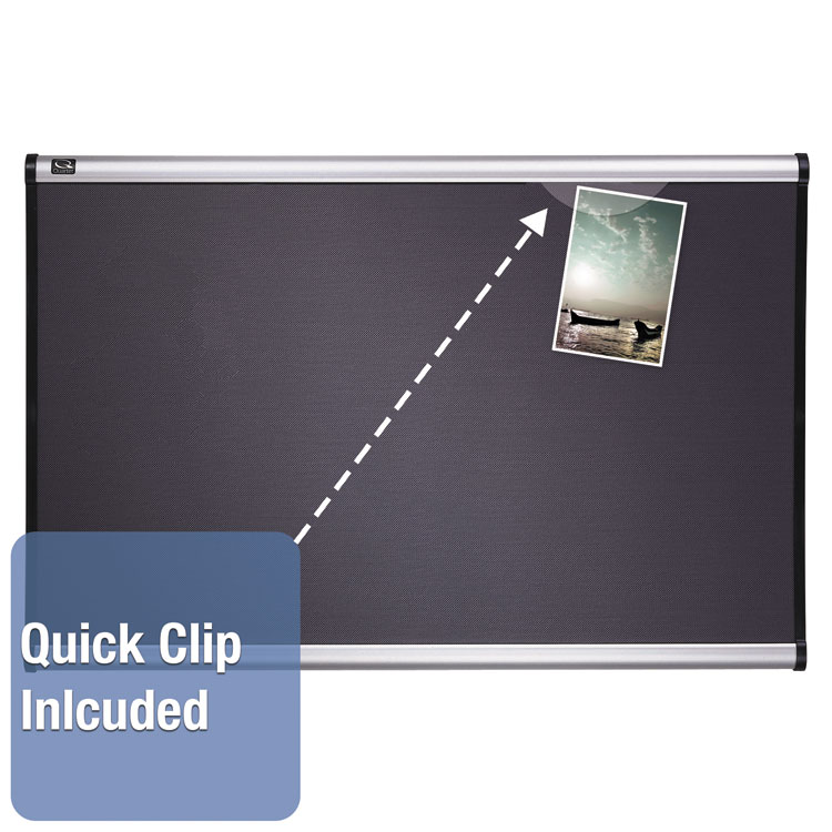Quartet Prestige Gray Diamond Mesh Bulletin Board, 36 x 24, Gray Surface, Silver Aluminum/Plastic Frame (QRTB443A)