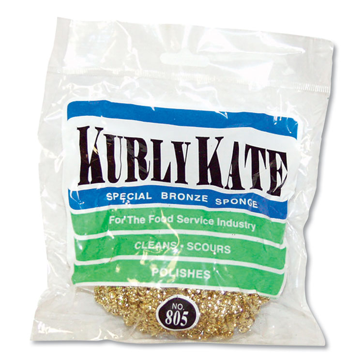 Kurly Kate Brass Scrubber, 50 g, Gold, 72/Carton (FKLL180598)