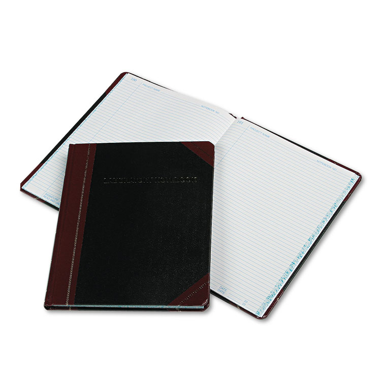Boorum & Pease Laboratory Notebook, Data/Lab-Record Format, Black/Red Cover, (150) 10.38 x 8.13 Sheets (BORL21150R)